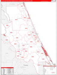 Deltona-Daytona-Beach-Ormond-Beach Red Line<br>Wall Map
